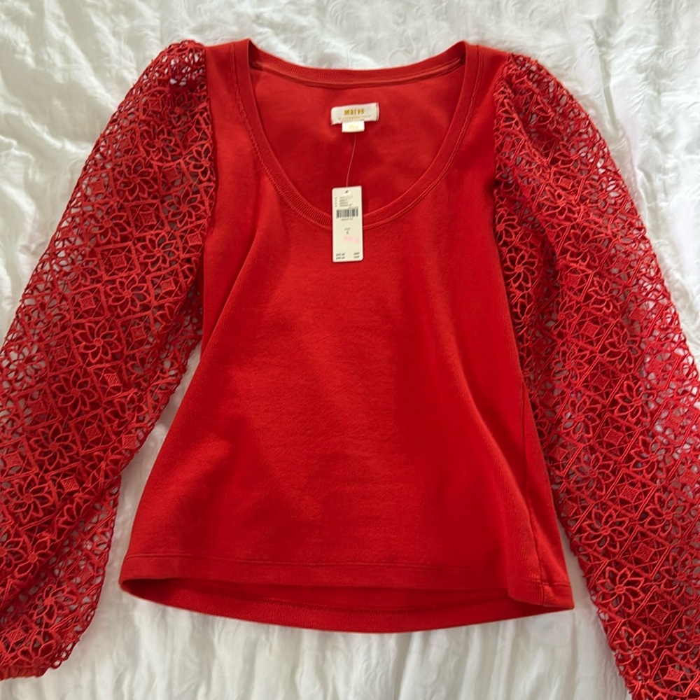 New with tags Maeve orange floral sleeve shirt